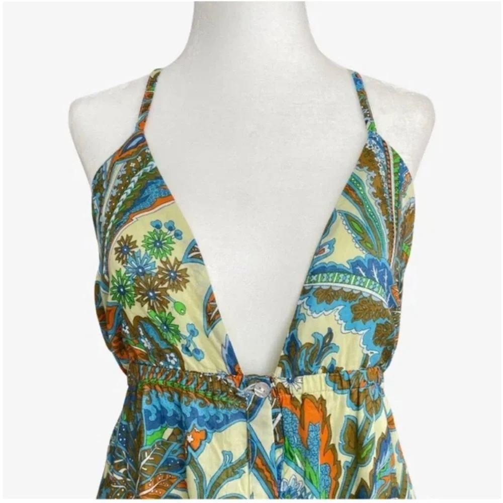 Anthropologie House of Harlow 1960 Womens Tiered Maxi Paisley Dress 100% Cotton - Picture 9 of 15